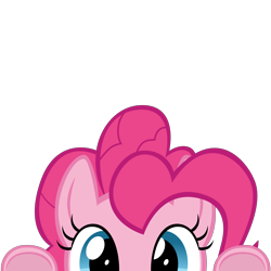 Size: 10000x10000 | Tagged: safe, artist:mrkat7214, part of a set, character:pinkie pie, species:pony, absurd resolution, cute, diapinkes, female, peekaboo, peeking, simple background, solo, soon, transparent background, underhoof, vector