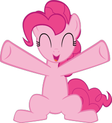 Size: 9155x9998 | Tagged: safe, artist:mrkat7214, character:pinkie pie, species:earth pony, species:pony, absurd resolution, cute, diapinkes, female, hug request, incoming hug, simple background, sitting, solo, transparent background, vector