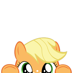 Size: 10000x10000 | Tagged: safe, artist:mrkat7214, part of a set, character:applejack, species:earth pony, species:pony, absurd resolution, cute, female, filly, filly applejack, freckles, jackabetes, peekaboo, peeking, simple background, solo, soon, transparent background, younger