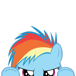 Size: 10000x10000 | Tagged: safe, artist:mrkat7214, part of a set, character:rainbow dash, species:pegasus, species:pony, absurd resolution, cute, dashabetes, female, filly, filly rainbow dash, glare, looking at you, messy mane, peekaboo, peeking, simple background, solo, soon, transparent background, underhoof, younger