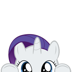 Size: 10000x10000 | Tagged: safe, artist:mrkat7214, part of a set, character:rarity, species:pony, species:unicorn, absurd resolution, cute, female, filly, filly rarity, peekaboo, peeking, raribetes, simple background, solo, soon, that pony sure does love gems, transparent background, younger