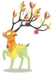 Size: 4145x5771 | Tagged: safe, artist:dragonchaser123, character:the great seedling, episode:going to seed, g4, my little pony: friendship is magic, absurd resolution, branches for antlers, creature, dryad, eyes closed, male, raised hoof, simple background, smiling, solo, transparent background, vector