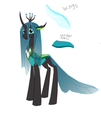 Size: 5008x6152 | Tagged: safe, artist:mr100dragon100, character:queen chrysalis, species:changeling, species:reformed changeling, a better ending for chrysalis, changeling queen, dark changedling, female, purified chrysalis, reformed, simple background, solo, white background