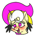 Size: 150x150 | Tagged: safe, artist:cafecomponeis, part of a set, oc, oc only, oc:trinity deblanc, species:pony, emote, icon, picture for breezies, profile, profile picture, set:trinity emotes, simple background, solo, transparent background
