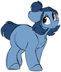 Size: 1247x1479 | Tagged: safe, artist:mulberrytarthorse, oc, oc only, oc:huckleberry bleu, species:earth pony, species:pony, chest fluff, female, freckles, heart eyes, mare, rule 63, simple background, solo, transparent background, wingding eyes