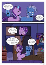 Size: 2893x4092 | Tagged: safe, artist:raph13th, character:starlight glimmer, character:trixie, species:pony, species:unicorn, comic:glim glam and pals, alcohol, comic, drunk, drunker glimmer, drunklight glimmer, starlight's room, the great and alcoholics trixie
