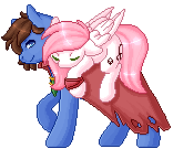 Size: 156x135 | Tagged: safe, artist:ak4neh, oc, oc only, oc:bizarre song, oc:sugar morning, species:pegasus, species:pony, animated, commission, couple, female, male, mare, pixel art, simple background, stallion, sugarre, transparent background