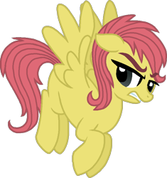Size: 755x802 | Tagged: safe, artist:starryoak, character:fluttershy, species:pegasus, species:pony, miracleverse, alternate hairstyle, angry, female, simple background, solo, story included, transparent background