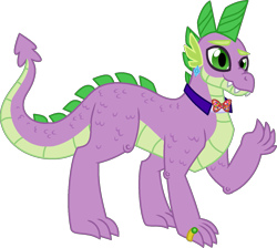 Size: 1295x1161 | Tagged: safe, artist:starryoak, character:spike, species:dragon, miracleverse, bow tie, male, ring, simple background, solo, story included, transparent background