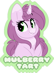 Size: 1249x1692 | Tagged: safe, artist:mulberrytarthorse, oc, oc only, oc:mulberry tart, species:pony, badge