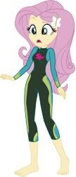 Size: 5692x13170 | Tagged: safe, artist:marcorois, edit, character:fluttershy, episode:blue crushed (a.k.a baewatch), g4, my little pony: equestria girls, my little pony:equestria girls, clothing, feet, female, solo, swimsuit, vector, wetsuit
