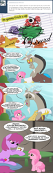 Size: 1107x3600 | Tagged: safe, artist:peachiekeenie, character:berry punch, character:berryshine, character:discord, character:ruby pinch, species:draconequus, species:earth pony, species:pony, species:unicorn, g4, angry, cutie mark, daughter, eyelashes, female, grounded, horn, mother, mother and child, mother and daughter, parent and child