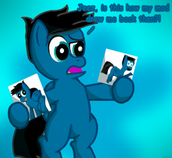 Size: 3600x3300 | Tagged: safe, artist:agkandphotomaker2000, oc, oc:pony video maker, species:pegasus, species:pony, badly drawn ponies, drawing, meta, new, old, old vs new, wondering