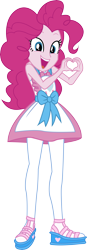 Size: 3543x10199 | Tagged: safe, artist:marcorois, character:pinkie pie, episode:the craft of cookies, g4, my little pony: equestria girls, my little pony:equestria girls, spoiler:eqg series (season 2), apron, clothing, cute, diapinkes, female, happy, heart hands, pantyhose, smiling, solo