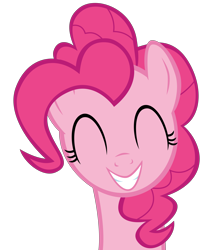 Size: 9895x11750 | Tagged: safe, artist:mrkat7214, character:pinkie pie, species:earth pony, species:pony, ^^, absurd resolution, bust, cute, diapinkes, eyes closed, female, grin, mare, simple background, smiling, smiling at you, solo, transparent background, vector