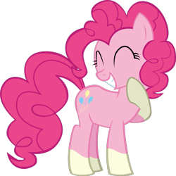 Size: 1505x1505 | Tagged: safe, artist:mrkat7214, edit, editor:slayerbvc, character:pinkie pie, species:earth pony, species:pony, female, giggling, mare, ponies wearing sunburst's socks, raised hoof, simple background, socks (coat marking), solo, transparent background, vector, vector edit