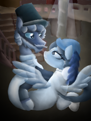 Size: 1028x1371 | Tagged: safe, artist:mr100dragon100, species:pony, dancing, female, ghost, ghost pony, husband and wife, male, straight