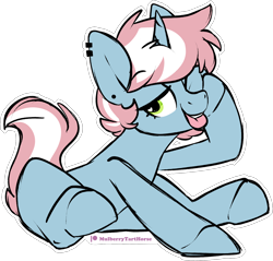Size: 1640x1566 | Tagged: safe, artist:mulberrytarthorse, oc, oc only, species:pony, species:unicorn, female, solo, tongue out