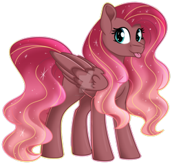 Size: 1920x1839 | Tagged: safe, artist:missmele-madness, oc, parents:lunashy, species:pegasus, species:pony, blep, deviantart watermark, female, mare, mlem, obtrusive watermark, silly, simple background, solo, tongue out, transparent background, watermark