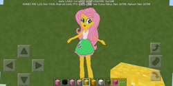 Size: 1280x640 | Tagged: safe, artist:marcorois, character:fluttershy, my little pony:equestria girls, female, minecraft, minecraft pixel art, pixel art, solo