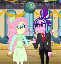 Size: 2000x2105 | Tagged: safe, artist:bigpurplemuppet99, character:aria blaze, character:fluttershy, ship:ariashy, episode:so much more to me, g4, my little pony: equestria girls, my little pony:equestria girls, 30 day otp challenge, clothing, female, flutterblaze, lesbian, shipping, tuxedo