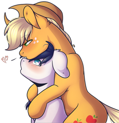 Size: 880x908 | Tagged: safe, artist:ak4neh, character:applejack, oc, oc:constance everheart, species:earth pony, species:pony, canon x oc, couple, everjack, female, male, mare, shipping, simple background, stallion, straight, transparent background