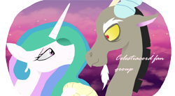 Size: 5464x3024 | Tagged: safe, artist:mr100dragon100, character:discord, character:princess celestia, species:alicorn, species:draconequus, species:pony, ship:dislestia, bedroom eyes, best ship, best ship ever, cloud, cotton candy, cotton candy cloud, female, food, holding hooves, male, meme, otp, shipping, straight, text