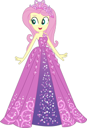 Size: 6934x10183 | Tagged: safe, artist:marcorois, character:fluttershy, episode:costume conundrum, g4, my little pony: equestria girls, my little pony:equestria girls, spoiler:choose your own ending (season 2), spoiler:eqg series (season 2), bare shoulders, clothing, costume conundrum: rarity, dress, female, princess fluttershy, sleeveless, solo, strapless, vector