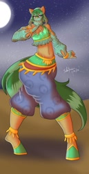 Size: 641x1246 | Tagged: safe, artist:silentpassion, oc, species:anthro, commission, crossdressing, gerudo outfit, male, solo
