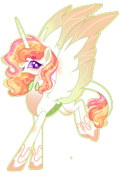 Size: 2103x3024 | Tagged: safe, artist:kurosawakuro, base used, oc, oc only, parent:princess celestia, parent:thorax, parents:thoralestia, species:alicorn, species:changepony, species:pony, colored sclera, female, hybrid, interspecies offspring, mare, offspring, simple background, solo, spread wings, transparent background, wings