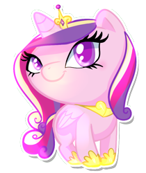 Size: 696x829 | Tagged: safe, artist:pepooni, character:princess cadance, chibi, female, smiling, solo