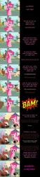Size: 2000x8800 | Tagged: safe, artist:mlp-silver-quill, character:fluttershy, character:pinkie pie, character:trouble shoes, species:earth pony, species:pegasus, species:pony, comic:pinkie pie says goodnight, banana, banana peel, barrel, comic, cute, falling, food, friday the 13th, hide, screaming, shyabetes