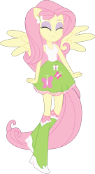 Size: 3079x5667 | Tagged: safe, artist:marcorois, character:fluttershy, my little pony:equestria girls, eyes closed, female, ponied up, simple background, solo, spread wings, transparent background, wings