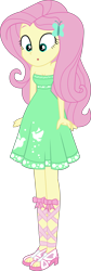 Size: 2288x6842 | Tagged: safe, artist:marcorois, edit, character:fluttershy, episode:street chic, g4, my little pony: equestria girls, my little pony:equestria girls, spoiler:eqg series (season 2), :o, breasts, cleavage, female, legs, open mouth, solo, vector