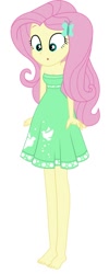 Size: 352x878 | Tagged: safe, artist:marcorois, edit, editor:thomasfan45, character:fluttershy, episode:street chic, g4, my little pony: equestria girls, my little pony:equestria girls, spoiler:eqg series (season 2), barefoot, breasts, cleavage, cute, feet, female, legs, open mouth, sexy, solo, vector