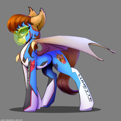 Size: 3000x3000 | Tagged: safe, artist:skitsroom, oc, oc:lunette, species:pony, clothing, female, gray background, high res, mare, simple background, solo