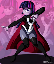 Size: 800x946 | Tagged: safe, artist:xjkenny, character:twilight sparkle, species:human, my little pony:equestria girls, clothing, cosplay, costume, crossover, dc comics, dc superhero girls, female, lauren faust, solo, zatanna, zoom layer