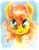 Size: 2000x2563 | Tagged: safe, artist:maytee, character:carrot top, character:golden harvest, species:earth pony, species:pony, g4, cute, female, open mouth, profile, smiling, solo, traditional art
