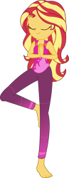 Size: 4376x11257 | Tagged: safe, artist:marcorois, character:sunset shimmer, episode:wake up!, g4, my little pony: equestria girls, my little pony:equestria girls, spoiler:choose your own ending (season 2), spoiler:eqg series (season 2), barefoot, clothing, eyes closed, feet, female, pants, simple background, solo, transparent background, vector, wake up!: rainbow dash, yoga, yoga pants