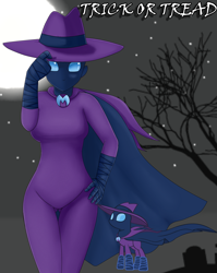 Size: 1588x2000 | Tagged: safe, artist:focusb, character:mare do well, species:human, clothing, costume, female, halloween, halloween costume, holiday, humanized, looking at you, night, solo, underass