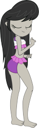 Size: 2242x7396 | Tagged: safe, artist:marcorois, character:octavia melody, episode:i'm on a yacht, g4, my little pony: equestria girls, my little pony:equestria girls, spoiler:eqg series (season 2), adorasexy, barefoot, clothing, cute, eyes closed, feet, female, sexy, simple background, smiling, solo, swimsuit, transparent background, vector