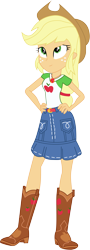 Size: 5421x15013 | Tagged: safe, artist:marcorois, character:applejack, equestria girls:rollercoaster of friendship, g4, my little pony: equestria girls, my little pony:equestria girls, absurd resolution, applejack's hat, belt, boots, clothing, cowboy boots, cowboy hat, denim skirt, female, freckles, geode of super strength, hat, magical geodes, shoes, simple background, skirt, smiling, solo, stetson, transparent background, vector