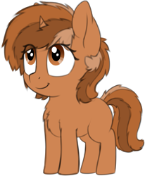 Size: 1005x1219 | Tagged: safe, artist:zippysqrl, oc, oc only, oc:sign, species:pony, species:unicorn, blank flank, chest fluff, female, filly, happy, looking up, simple background, solo, transparent background, younger