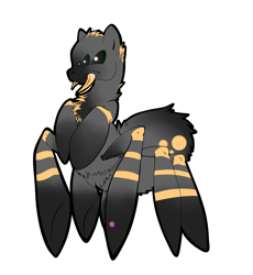 Size: 2300x2500 | Tagged: safe, artist:rainbowscreen, species:pony, 8 legs, black eye, drider, fangs, high res, monster pony, multiple eyes, multiple legs, original species, ponified, solo, spider, spiderpony