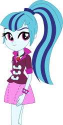 Size: 4121x8161 | Tagged: safe, artist:marcorois, character:sonata dusk, equestria girls:rainbow rocks, g4, my little pony: equestria girls, my little pony:equestria girls, absurd resolution, clothing, cute, female, gem, legs, ponytail, simple background, siren gem, skirt, smiling, solo, sonatabetes, spiked wristband, transparent background, vector, wristband