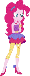 Size: 3733x9300 | Tagged: safe, artist:marcorois, character:pinkie pie, episode:friendship through the ages, episode:twilight under the stars, g4, my little pony: equestria girls, my little pony:equestria girls, spoiler:eqg series (season 2), '90s, bare shoulders, clothing, female, high heels, shoes, simple background, sleeveless, solo, strapless, transparent background, vector