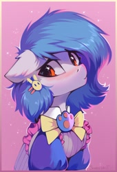 Size: 1132x1669 | Tagged: safe, artist:share dast, oc, oc only, species:earth pony, species:pony, blushing, bust, clothing, solo