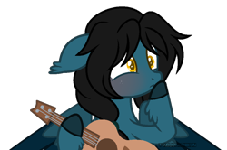 Size: 800x532 | Tagged: safe, artist:t-aroutachiikun, base used, oc, oc:mystic flare, species:pegasus, species:pony, acoustic guitar, guitar, male, musical instrument, simple background, solo, stallion, transparent background