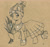 Size: 1500x1398 | Tagged: safe, artist:maytee, character:meadowbrook, species:earth pony, species:pony, g4, clothing, female, flower, looking at you, mare, meadowcute, skirt, smiling, solo, toned paper, traditional art