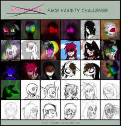 Size: 877x911 | Tagged: safe, artist:didun850, oc, oc only, oc:chase, species:earth pony, species:human, species:pony, bone, bust, clothing, earth pony oc, expressions, face mask, gas mask, glowing eyes, grin, heterochromia, hoodie, insanity, lineart, male, mask, paint, pointed ears, shadow pony, skeleton, skull, smiling, sombra eyes, stallion